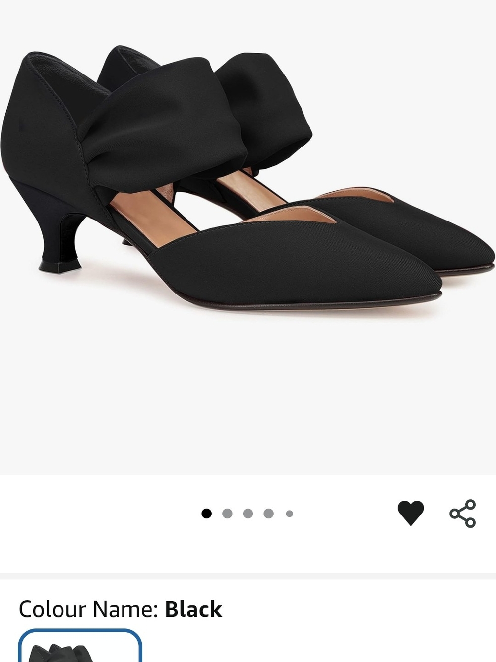 Cream Women's Pointed Kitten Heel Pumps with Draped Strap